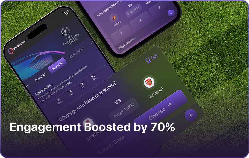 Promofy F2P jackpot game with $30,000 cash prize during Champions League goalscorer predictions