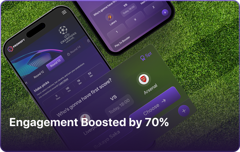 Promofy F2P jackpot game with $30,000 cash prize during Champions League goalscorer predictions